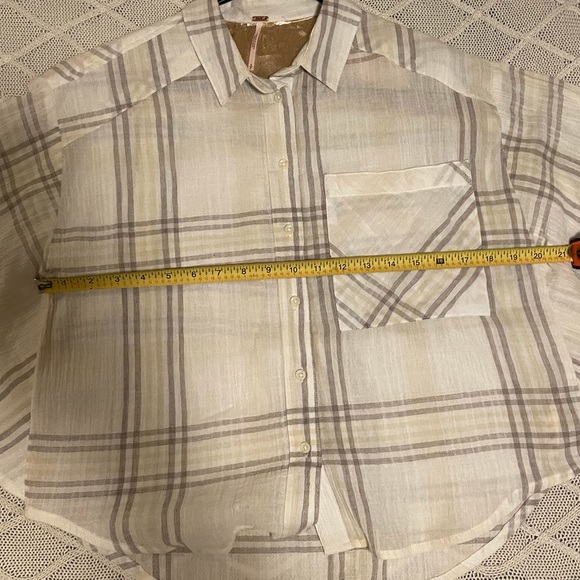 NWT Free People Oversized Button Down Stylish Shirt with Batwing Sleeves - Picture 8 of 10